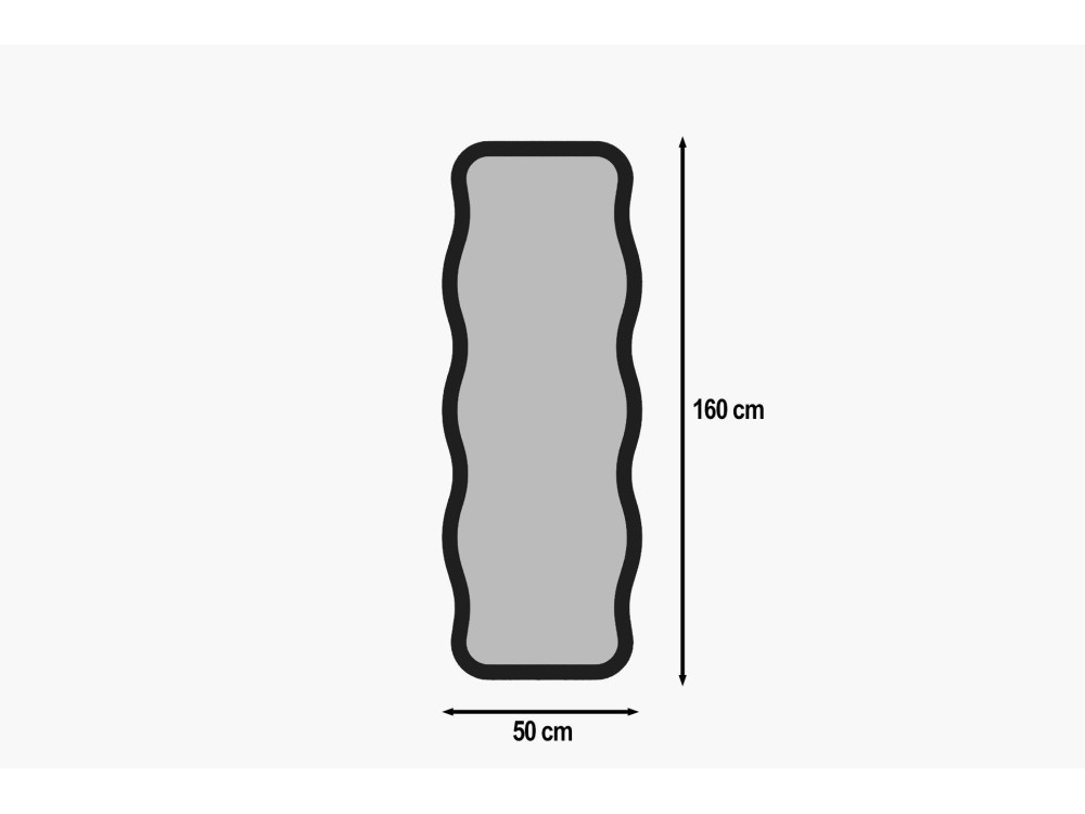 Aror" houten spiegel 50 x 2.2 x 160 cm - Zwart
