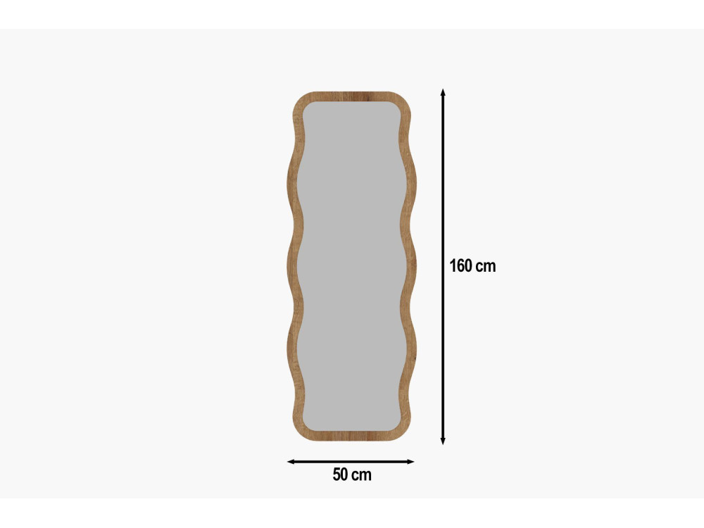 Houten spiegel "Aror" - 50 x 160 cm - Beige