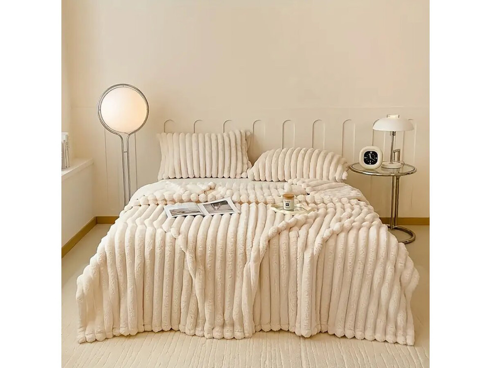Plaid deken - 100 x 150 cm - Beige - lichtbruin