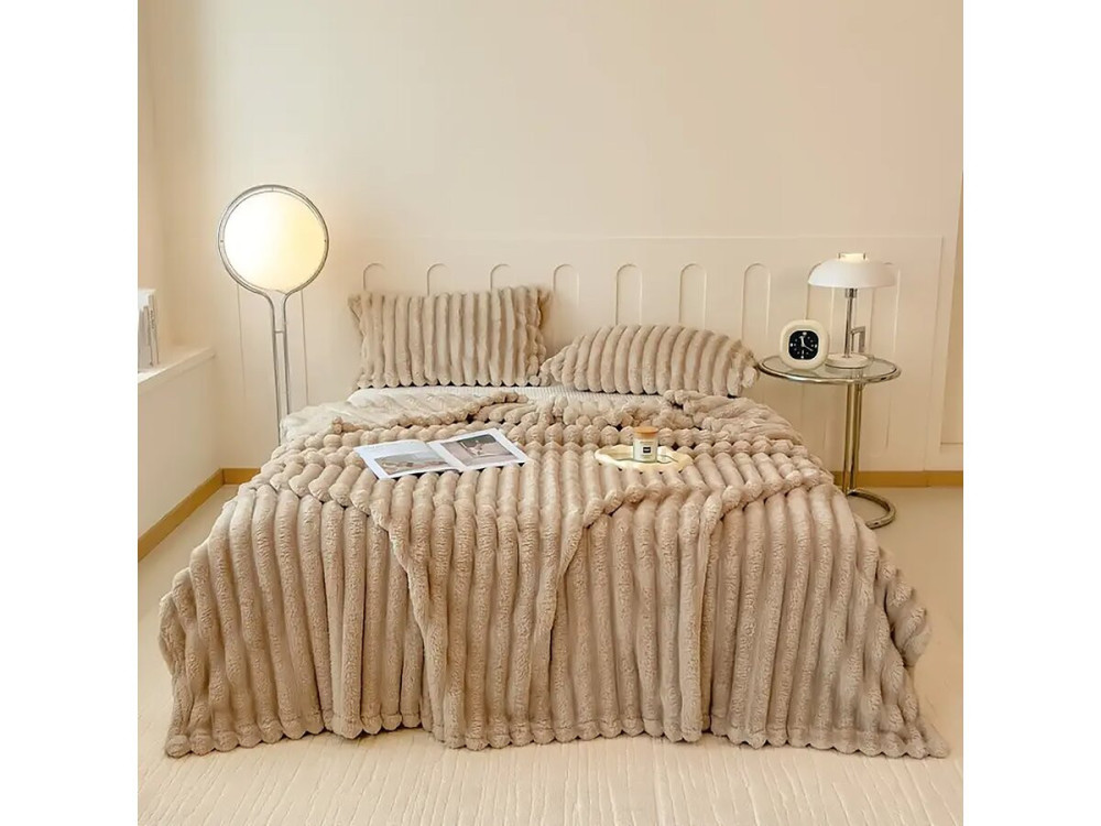 Plaid deken - 100 x 150 cm - Taupe - grijs bruin