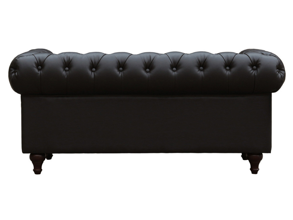 Bank bankstel Chesterfield "Aliza" - 157 x 82 x 70 cm - 2 zits - Bruin - kastanjebruin
