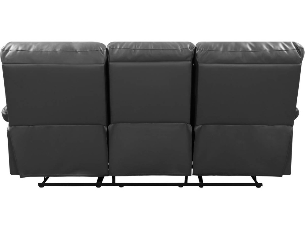 Relaxfauteuil relaxstoel verstelbaar bank "Lincoln" - 197 x 89 x 103 cm - 3 zits - Grijs