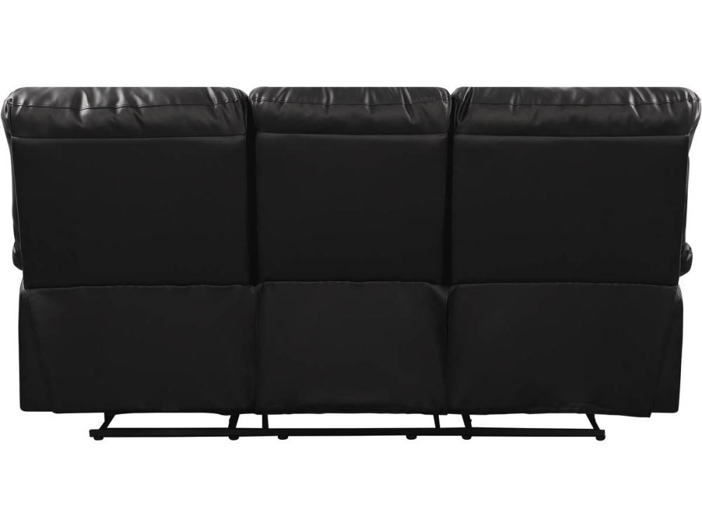 Relaxfauteuil relaxstoel verstelbaar bank "Lincoln" - 197 x 89 x 103 cm - 3 zits - Zwart