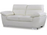 Bank gereconstrueerd leer en pvc meubel bankstel "Dallas" - 169 x 88 x 90 cm - 2 zits - Wit