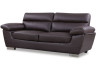Bank gereconstrueerd leer en pvc meubel bankstel "Dallas" - 210 x 88 x 90 cm - 3 zits - Chocolade bruin