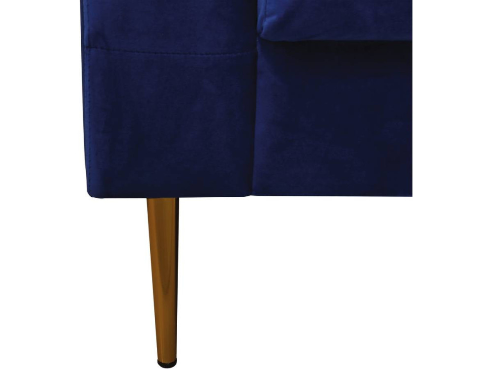 Zitbank bankstel velours "Bruce" - 196 x 76 x 82 cm - 3 zits - Blauw Donkerblauw