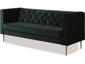 Zitbank bankstel velours "Bruce" - 196 x 76 x 82 cm - 3 zits - Groen Donkergroen