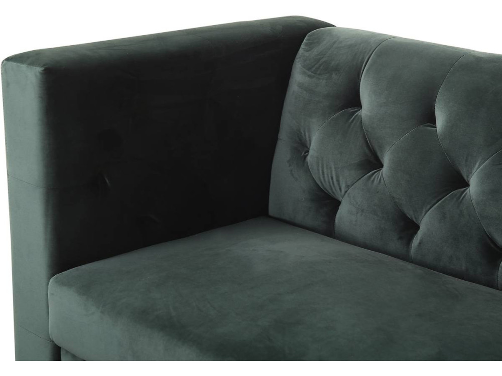 Zitbank bankstel velours "Bruce" - 196 x 76 x 82 cm - 3 zits - Groen Donkergroen