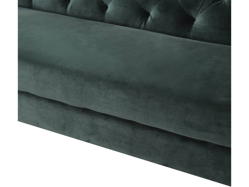 Zitbank bankstel velours "Bruce" - 196 x 76 x 82 cm - 3 zits - Groen Donkergroen