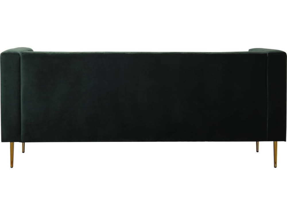 Zitbank bankstel velours "Bruce" - 196 x 76 x 82 cm - 3 zits - Groen Donkergroen