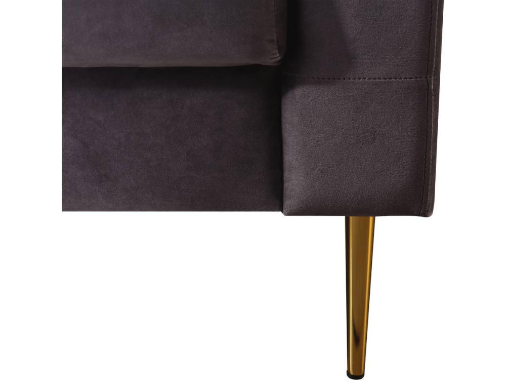 Zitbank bankstel velours "Bruce" - 196 x 76 x 82 cm - 3 zits - Grijs