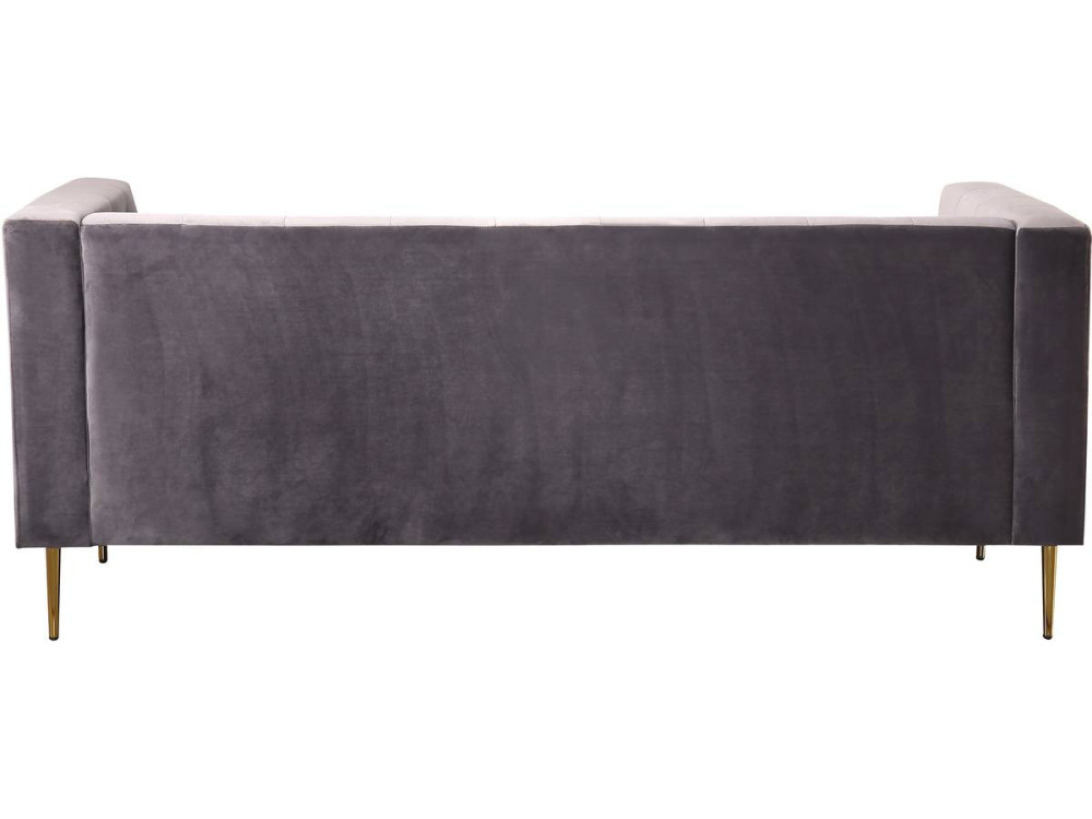 Zitbank bankstel velours "Bruce" - 196 x 76 x 82 cm - 3 zits - Grijs