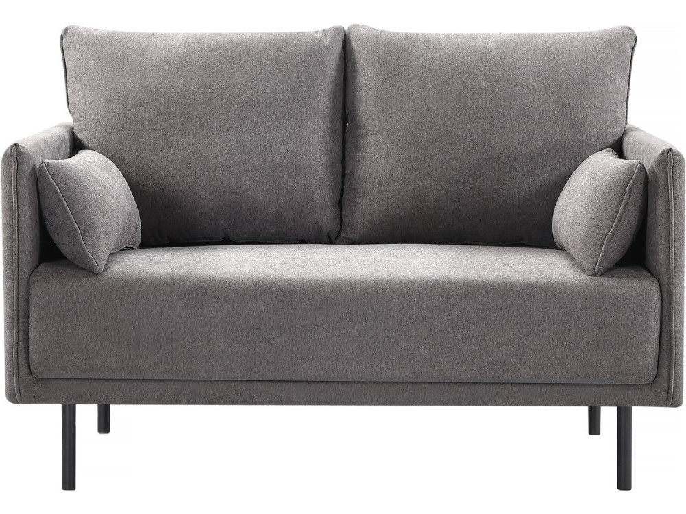 Bank bankstel meubel stof "Rudy" - 132 x 78 x 88 cm - 2 zits - Grijs Donkergrijs