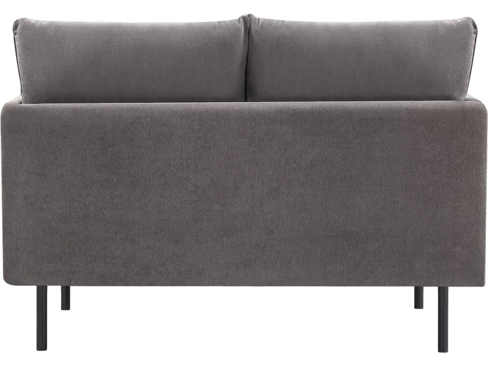Bank bankstel meubel stof "Rudy" - 132 x 78 x 88 cm - 2 zits - Grijs Donkergrijs
