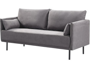 Bank bankstel meubel stof "Rudy" - 180,5 x 78 x 52 cm - 3 zits - Grijs Donkergrijs