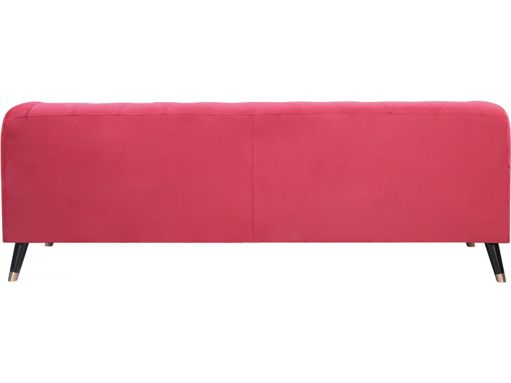 Bank bankstel meubel velours fluweel "Gloria" - 216 x 86 x 76 cm - 3 zits - Rood