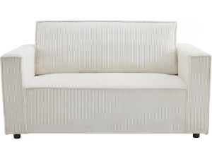 Bank slaapbank meubel opbergruimte ribfluweel velours "Grenelle" - 2 zits - Beige - lichtbruin