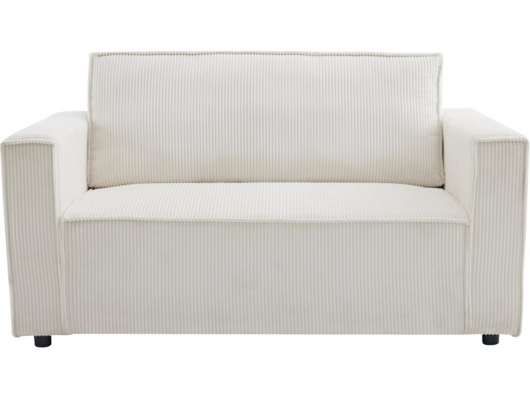 Bank slaapbank meubel opbergruimte ribfluweel velours "Grenelle" - 2 zits - Beige - lichtbruin
