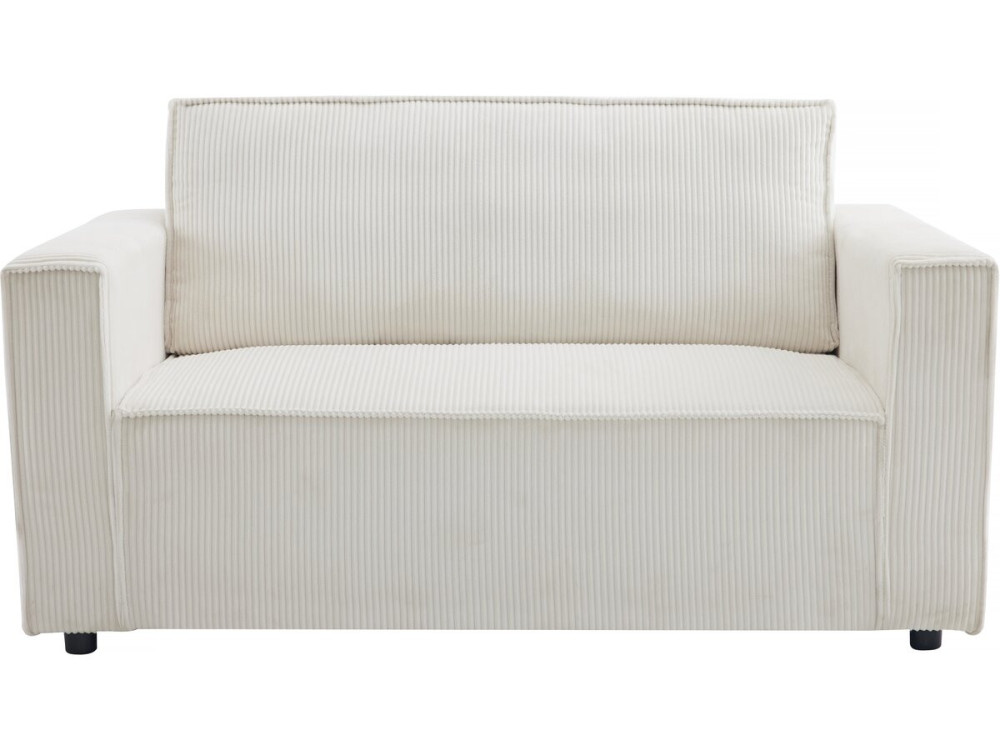 Bank slaapbank meubel opbergruimte ribfluweel velours "Grenelle" - 2 zits - Beige - lichtbruin