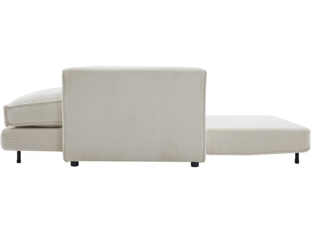 Bank slaapbank meubel opbergruimte ribfluweel velours "Grenelle" - 2 zits - Beige - lichtbruin