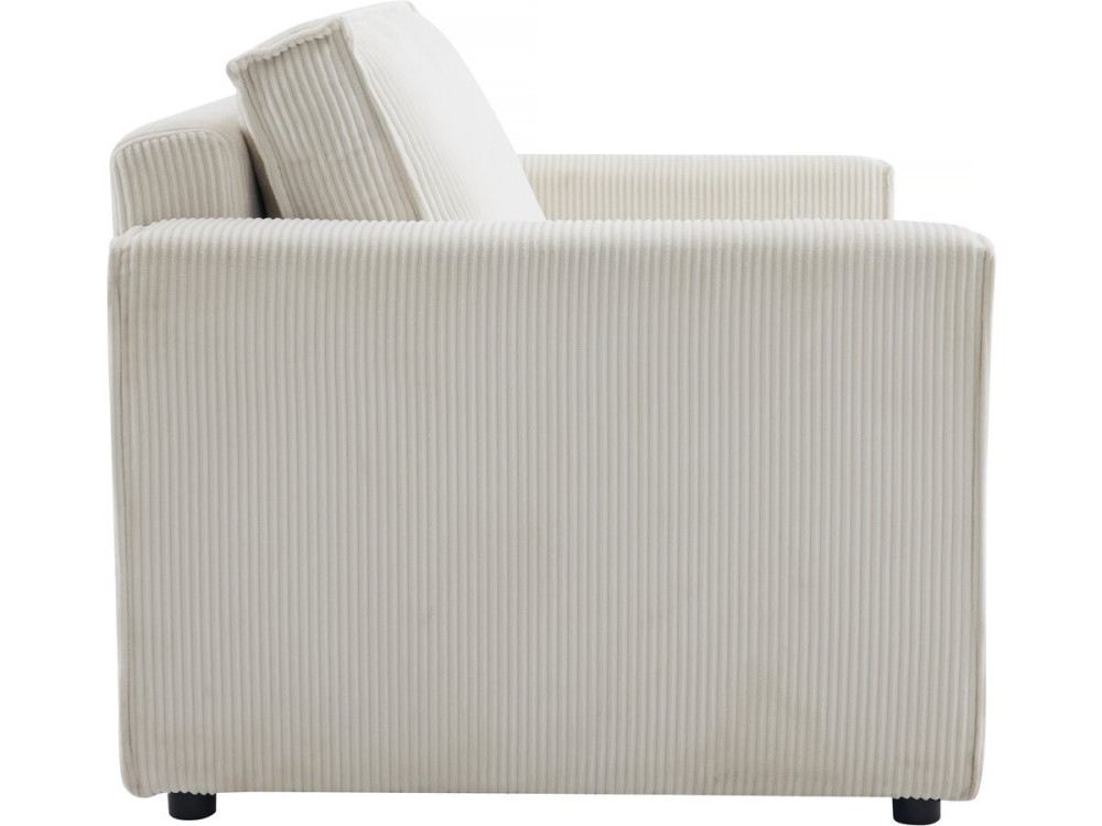 Bank slaapbank meubel opbergruimte ribfluweel velours "Grenelle" - 2 zits - Beige - lichtbruin