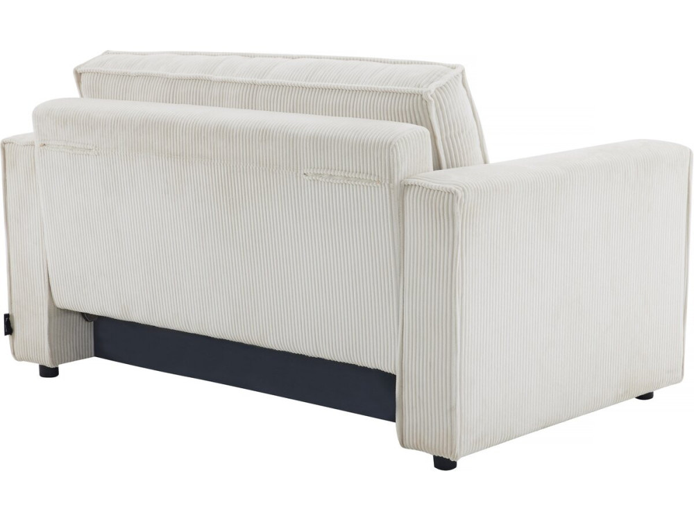 Bank slaapbank meubel opbergruimte ribfluweel velours "Grenelle" - 2 zits - Beige - lichtbruin