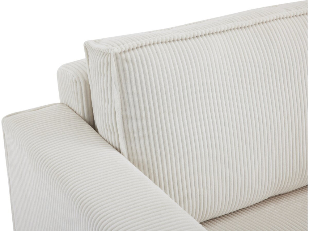 Bank slaapbank meubel opbergruimte ribfluweel velours "Grenelle" - 2 zits - Beige - lichtbruin