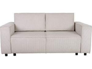 Bank slaapbank meubel opbergruimte ribfluweel velours "Montaigne S" - 3 zits - Beige - lichtbruin