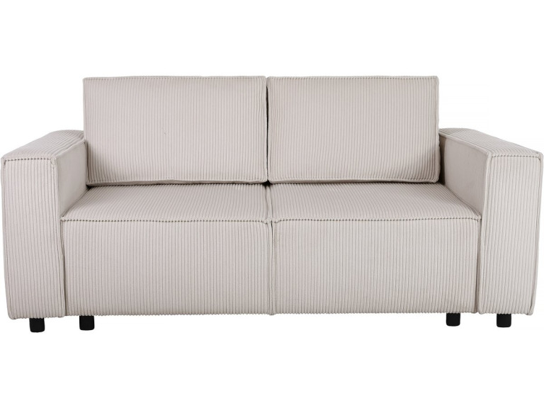 Bank slaapbank meubel opbergruimte ribfluweel velours "Montaigne S" - 3 zits - Beige - lichtbruin