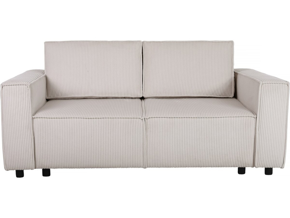 Bank slaapbank meubel opbergruimte ribfluweel velours "Montaigne S" - 3 zits - Beige - lichtbruin