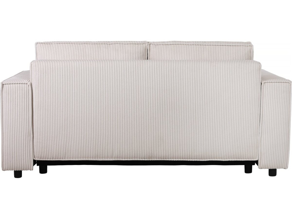 Bank slaapbank meubel opbergruimte ribfluweel velours "Montaigne S" - 3 zits - Beige - lichtbruin