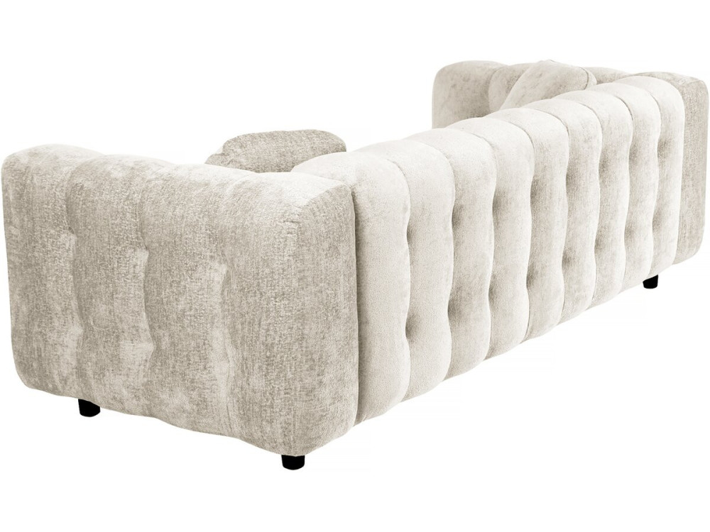 Rechte zitbank "Vendome" in chenillestof - 3 zitplaatsen - Beige