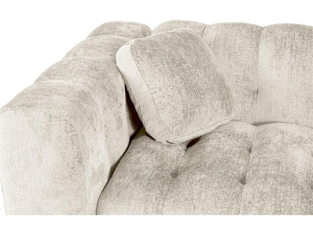 Rechte zitbank "Vendome" in chenillestof - 3 zitplaatsen - Beige