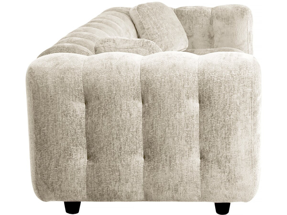 Rechte zitbank "Vendome" in chenillestof - 3 zitplaatsen - Beige