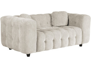 Rechte zitbank in chenille stof "Vendome" - 2 zitplaatsen - Beige