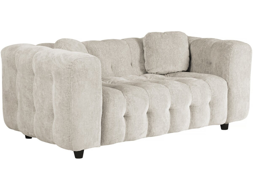 Rechte zitbank in chenille stof "Vendome" - 2 zitplaatsen - Beige