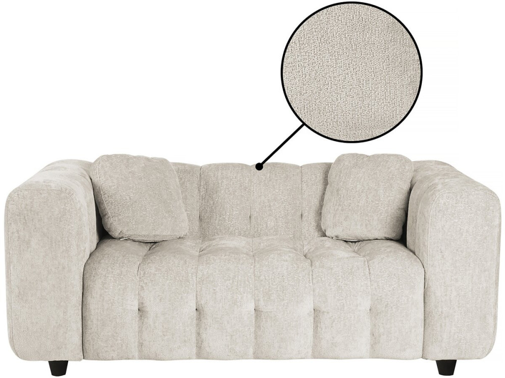 Rechte zitbank in chenille stof "Vendome" - 2 zitplaatsen - Beige