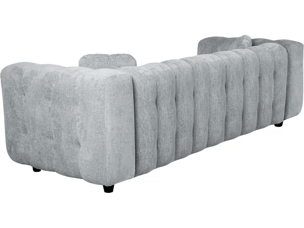 "Vendome" chenille stoffen rechte bank - 3-zits - Grijs