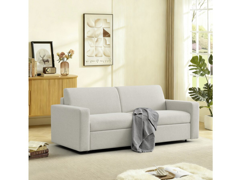 Diana" stoffen slaapbank - 140 cm slaap - 3 zits - Beige