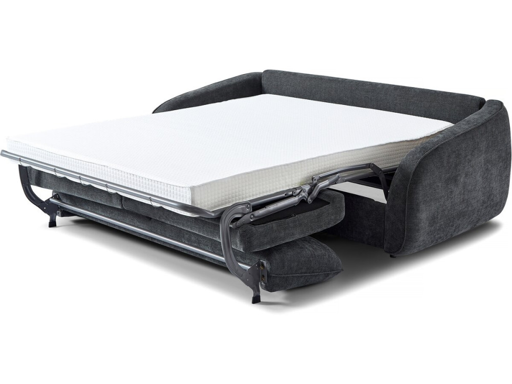 "Laurie" express slaapbank in structuurstof - 140 cm bed - 3 plaatsen - Grijs