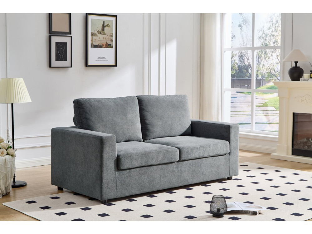 Stoffen slaapbank "Elena" - 3 zits - 140 cm slaap - Grijs