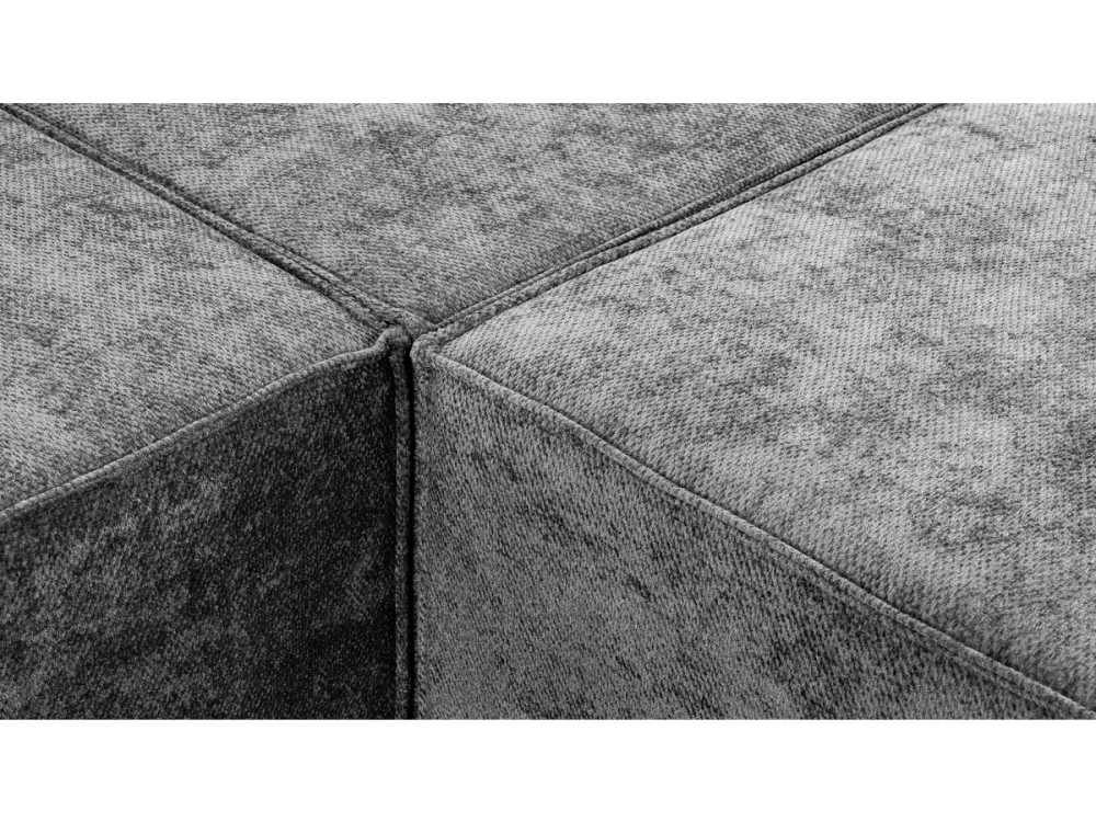 Modulaire rechte bank in structuurstof "Lusso" - 3-zits - Grijs