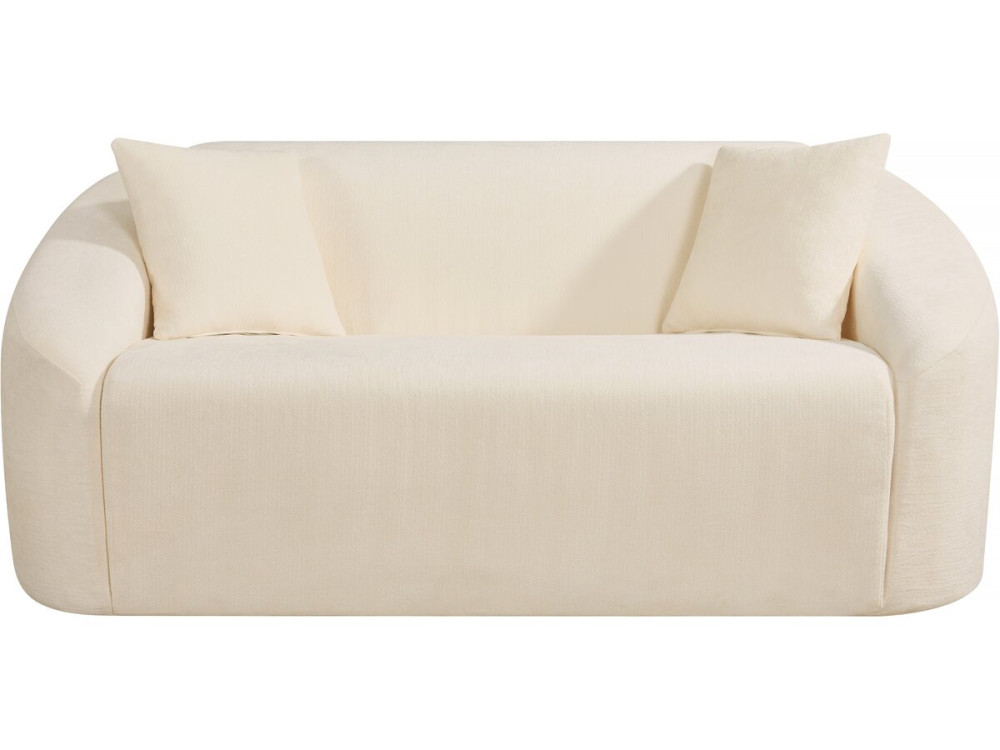 Stoffen rechte vaste bank "Ondine" - 2 zits - Beige