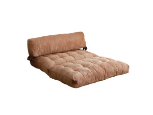 Fold" 2 zits stoffen slaapbank - 120 x 75 x 79 cm - Bruin