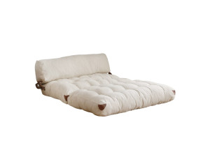 2-zits slaapbank in "Fold" stof - 120 x 75 x 79 cm - Crème