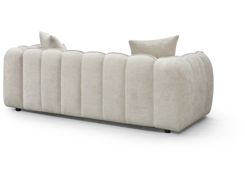 Rechte stoffen bank in 'Balzac'-bubbelstijl - 3-zits - Beige