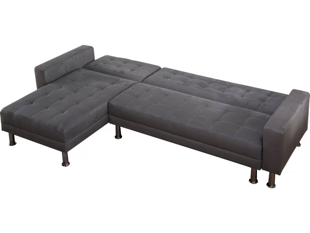 Hoekbank slaapbank meubel links of rechts bank "Theo"- 4 zits - Grijs