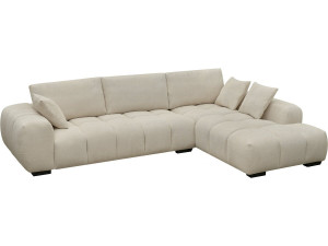 Bank hoekbank meubel stof "Monceau" - 3 zits - Beige - lichtbruin