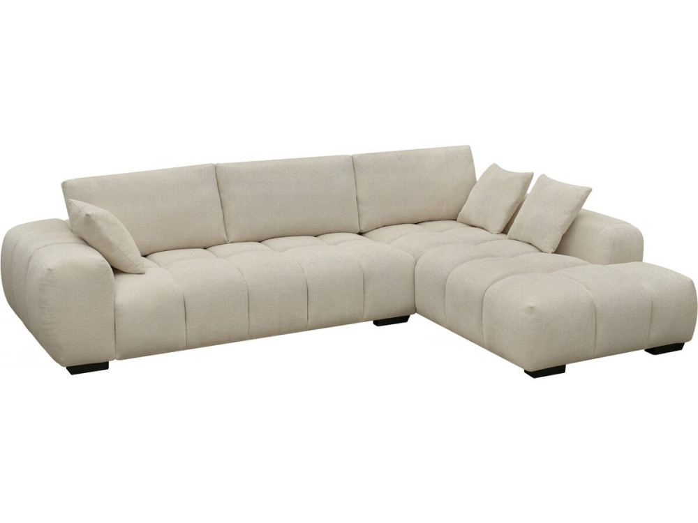 Bank hoekbank meubel stof "Monceau" - 3 zits - Beige - lichtbruin