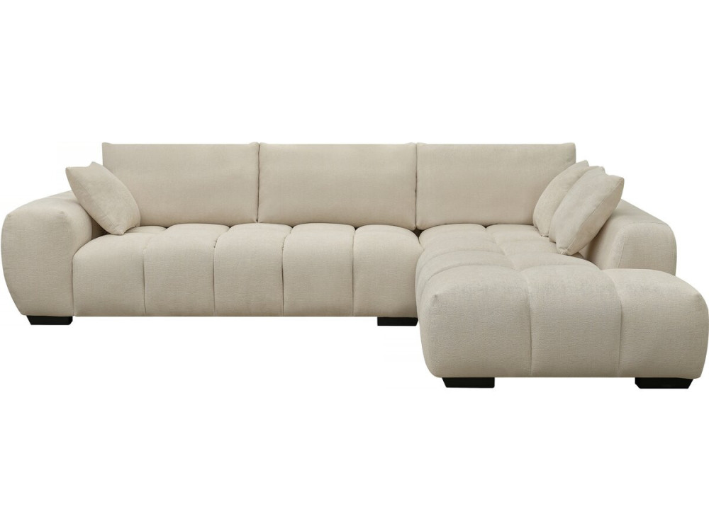 Bank hoekbank meubel stof "Monceau" - 3 zits - Beige - lichtbruin